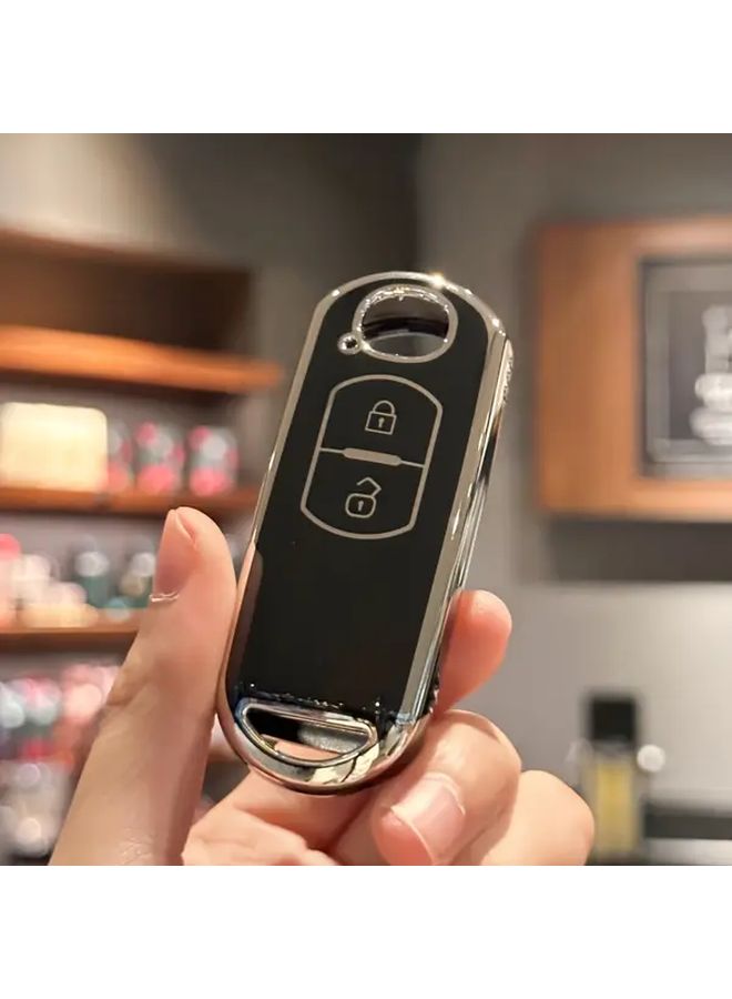 غطاء مفتاح سيارة من TPU ذهبي أسود لسيارات مازدا CX-3 وCX-5 وCX-7 وCX-9 ومياتا MX-5، حافظة واقية للريموت. - Image 2